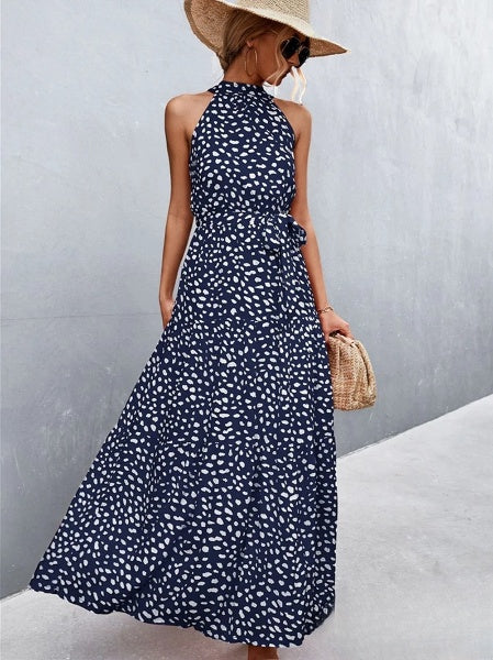 Stilla | Jumpsuit med halsbånd og volant polka tryk, bestseller
