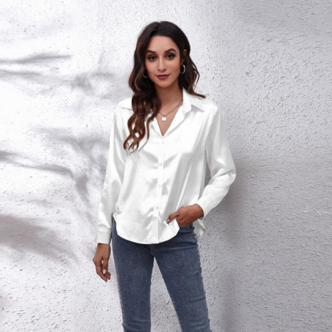 Stilla | Dame Satin Sommerbluse