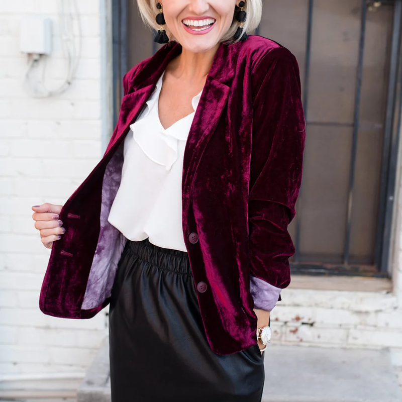 Stilla | Blazer I Velour Med Lange Ærmer Til Kvinder