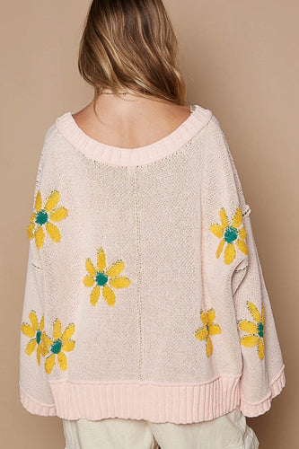 Stilla | V-udskæring Pullover Af Blomster Chenille
