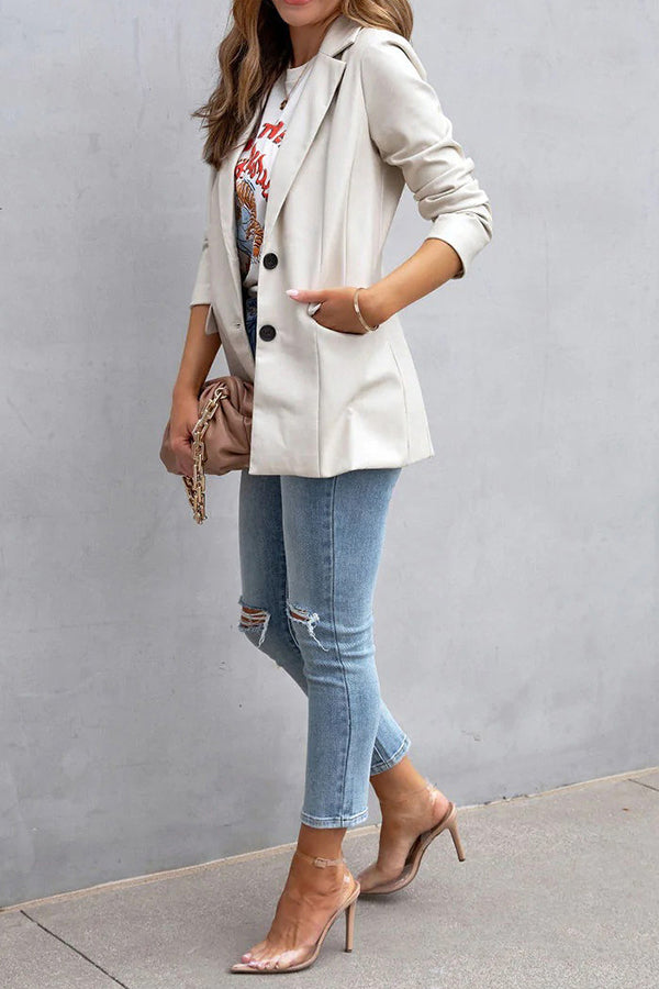 Stilla | Mode Affairs Lommer Faux Læder Blazer