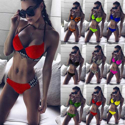 Dame bikini med sporty design og trendy logo-detaljer Stilla
