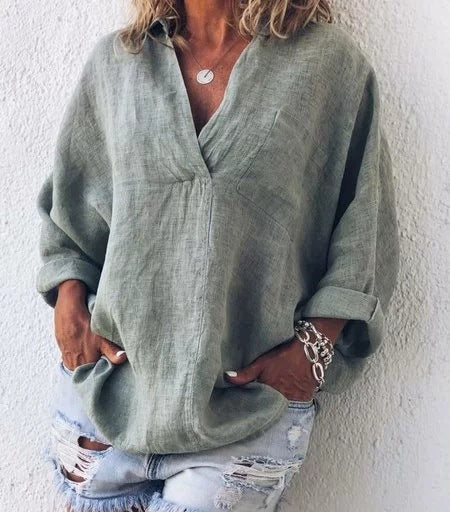Stilla | Trendy og Blød Bluse Med Lange Ærmer