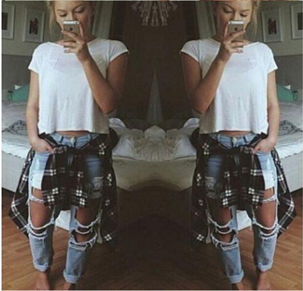 Dame Boyfriend-jeans med iøjnefaldende ødelæggelser og moderigtigt flair Stilla