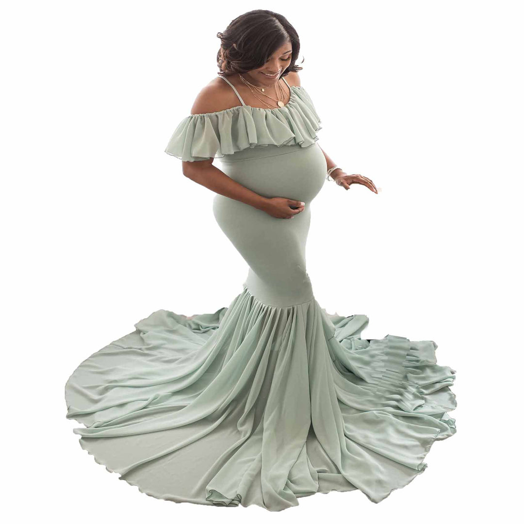 Dame Off-Shoulder Havfrue Maxi Kjole Stilla