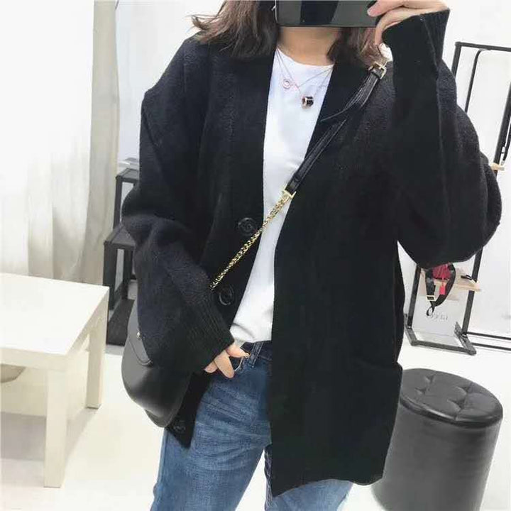Femme Cozy Chic Knap-Front Strikcardigan Stilla