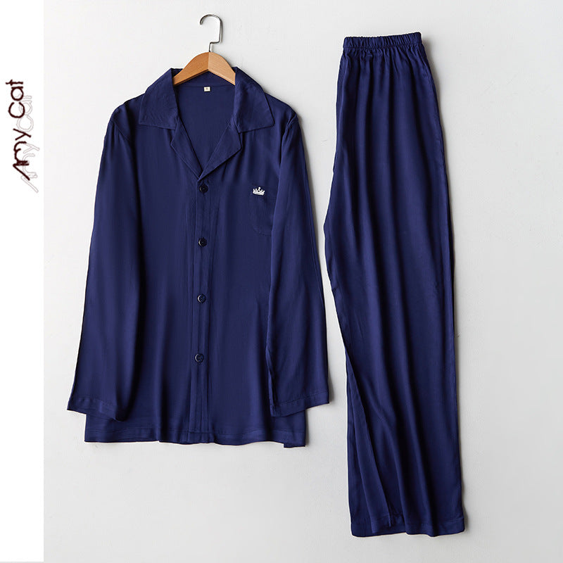 Dame luksuriøst pyjamas-sæt i åndbart satin med elegant knaplukning Stilla