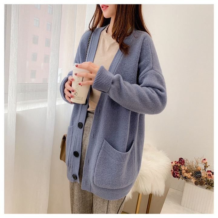 Femme Cozy Chic Knap-Front Strikcardigan Stilla