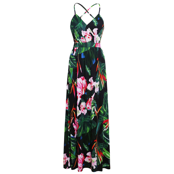 Stilla | Deep V-hals Blomstermønster Maxi Kjole