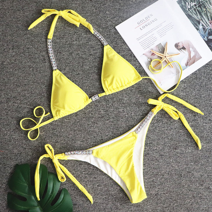 Dame Glamourøse Strass-Accent Bikini Sæt Stilla