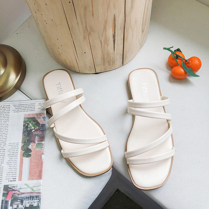 Dame Riemchen-sandaler med komfortabel sål og elegant kryds-design Stilla