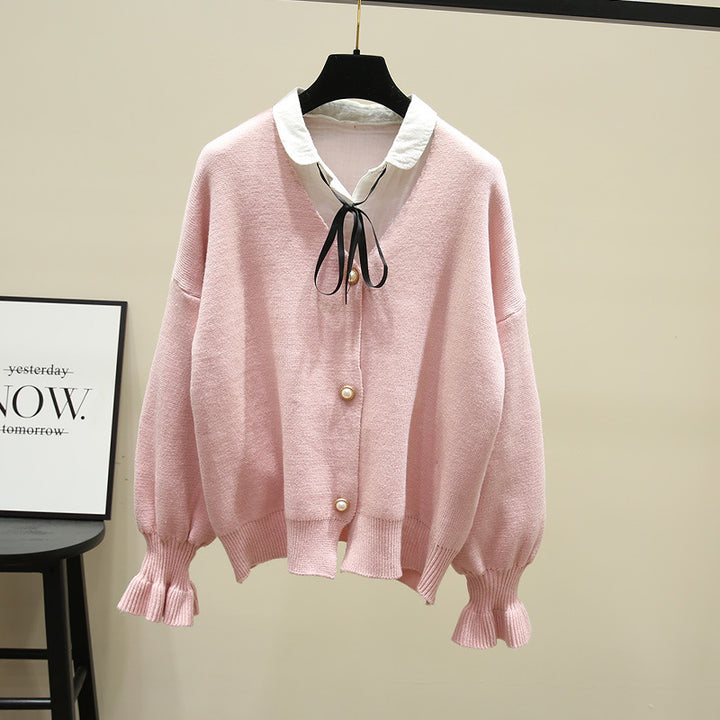 Kvinders cardigan med elegante perleknapper Stilla