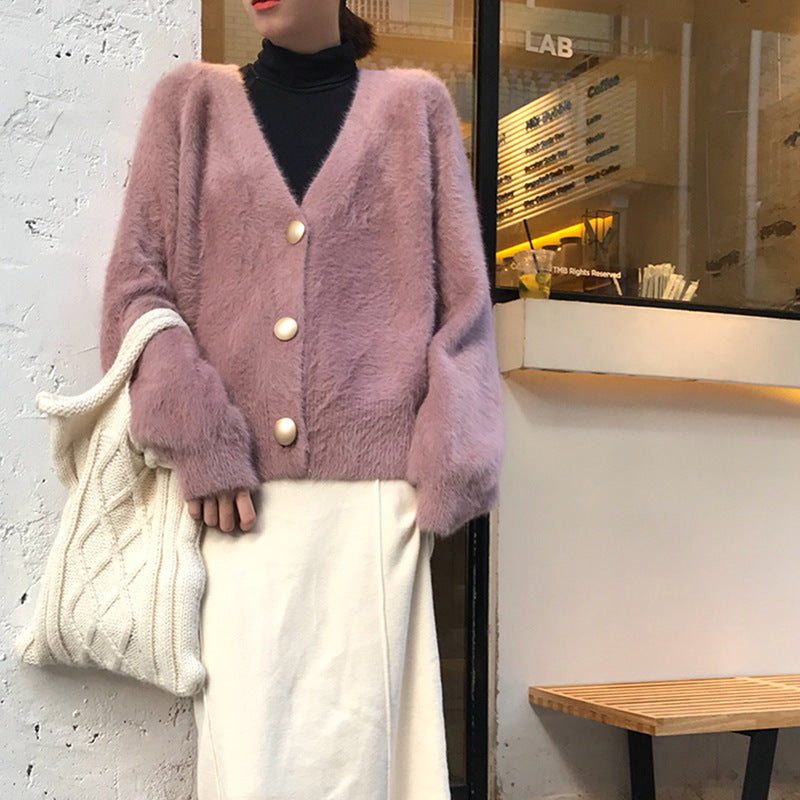 Femme Oversized Plyss Strik Cardigan Stilla