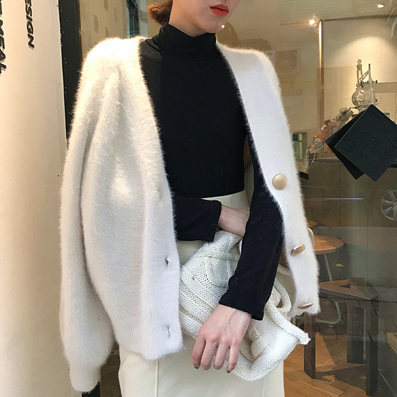 Femme Oversized Plyss Strik Cardigan Stilla