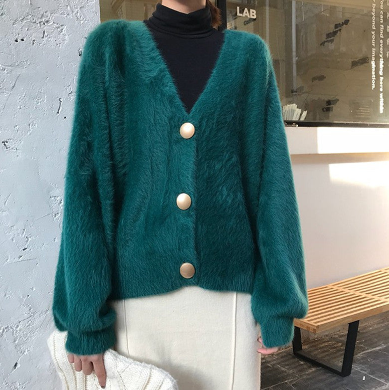 Femme Oversized Plyss Strik Cardigan Stilla