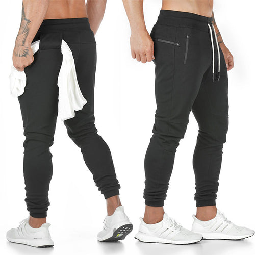 Herrer Sporty Slim-Fit Joggingbukser med praktiske lynlåslommer Stilla