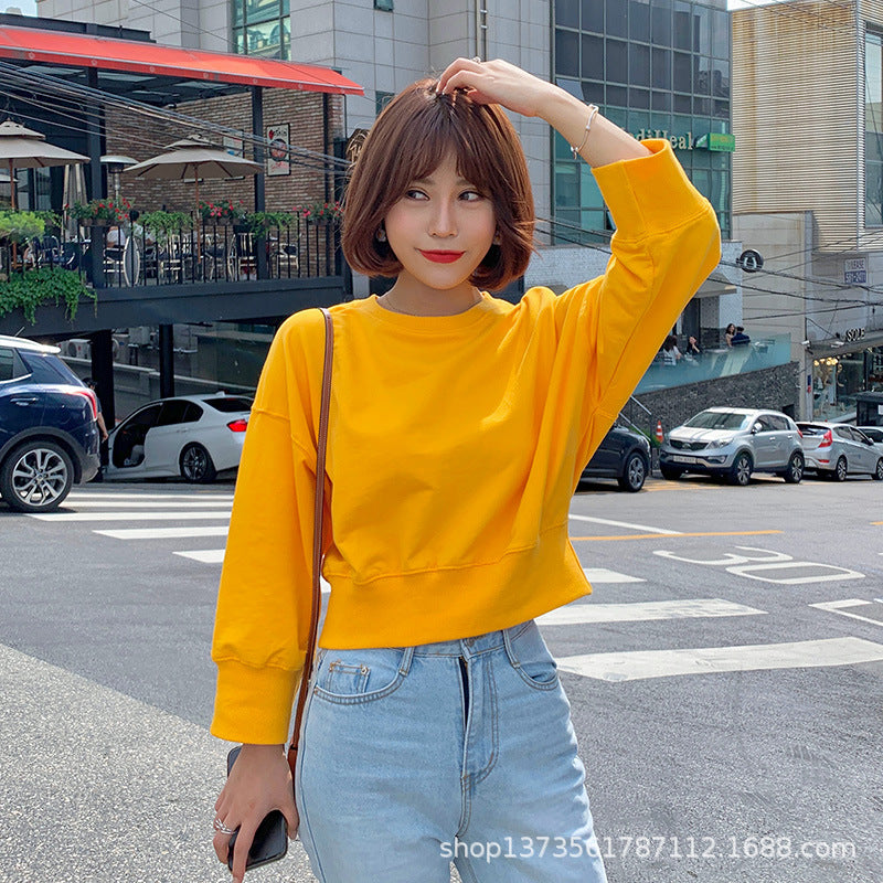 Kvindernes stribede cropped sweater med ballonærmer Stilla