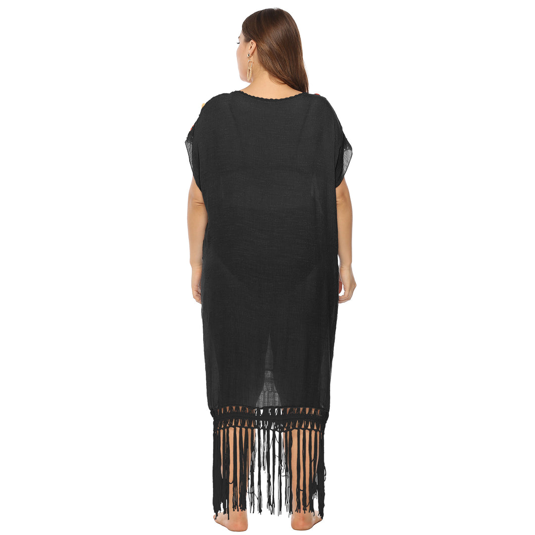Femme Elegante Broderet Strandoverdel Stilla