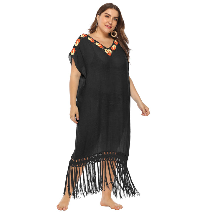 Femme Elegante Broderet Strandoverdel Stilla