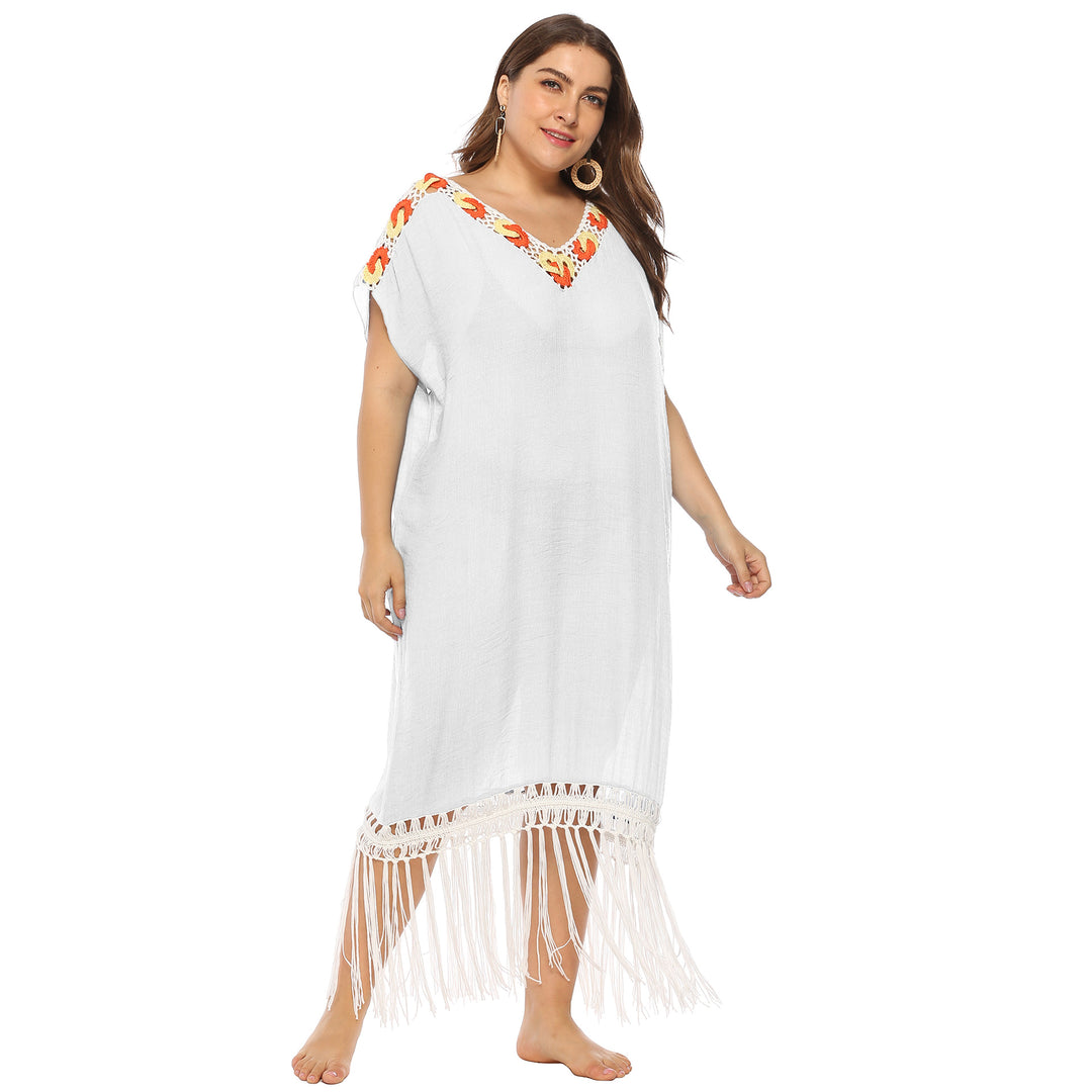Dame Elegant Spids-Detalje Cover-Up Kjole Stilla