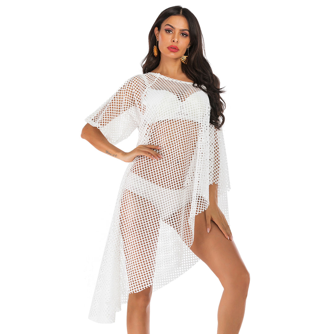 Dame Stilfuld Transparent Mesh Badeovertræk Kaftan Stilla