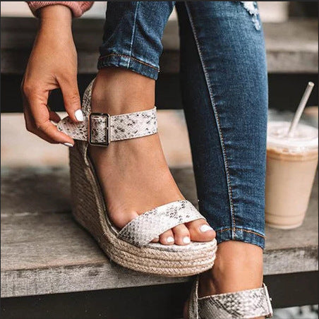 Dame Wedge-sandaler med ankelrem og flettet jutesålsdesign Stilla