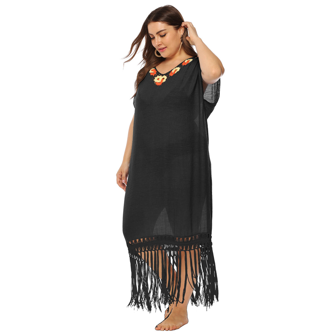 Dame Elegant Spids-Detalje Cover-Up Kjole Stilla