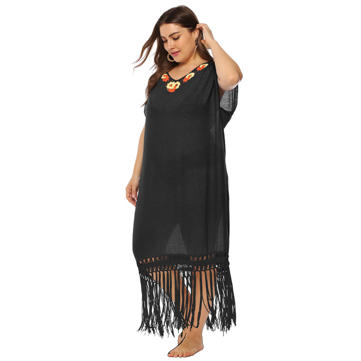 Dame Elegant Spids-Detalje Cover-Up Kjole Stilla