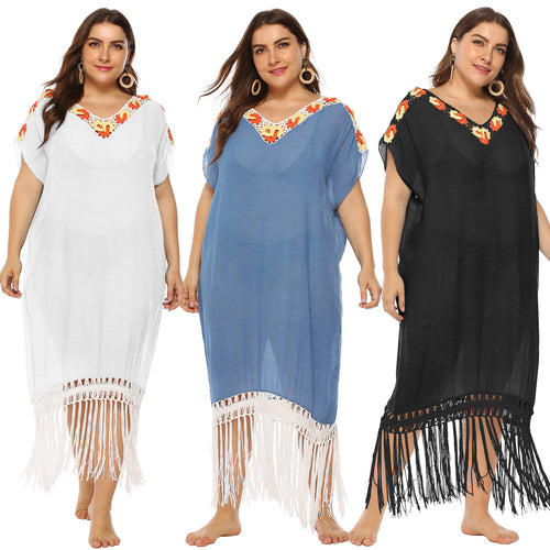 Dame Elegant Spids-Detalje Cover-Up Kjole Stilla