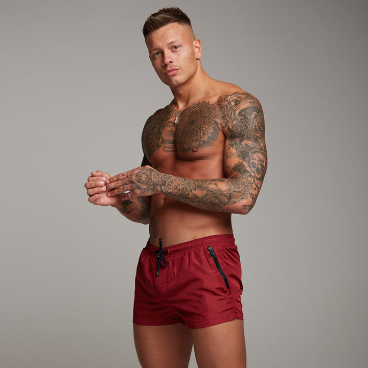 Herrer hurtigttørrende badetshorts med praktiske lynlås lommer Stilla