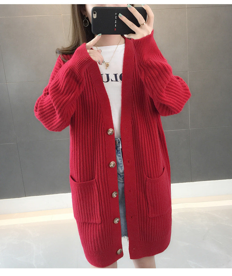 Kvinders cardigan med patchlommer og knapstolpe Stilla