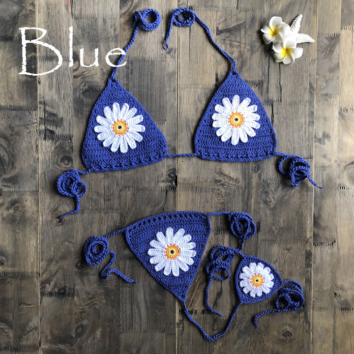 Dame hækle-bikini med blomstret design Stilla