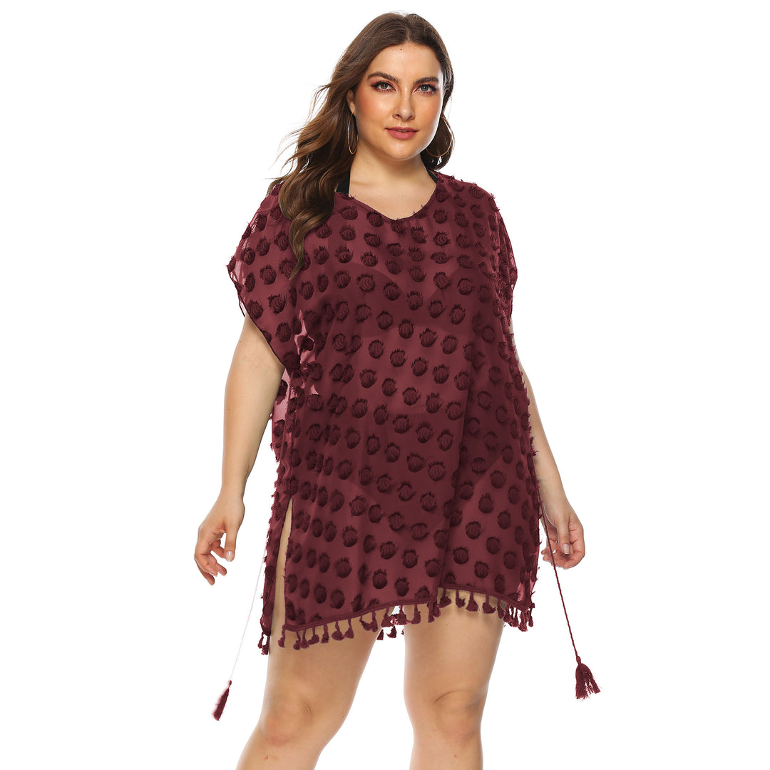 Dame Elegant Frynse-Kant Strand Cover-Up Stilla