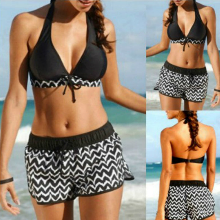 Dame Sporty Bikini-sæt med chevron-mønster Stilla