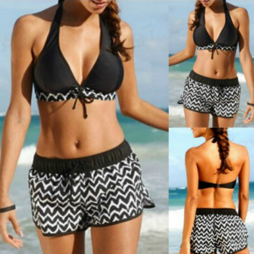 Dame Sporty Bikini-sæt med chevron-mønster Stilla