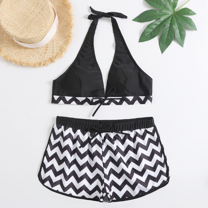 Dame Sporty Bikini-sæt med chevron-mønster Stilla