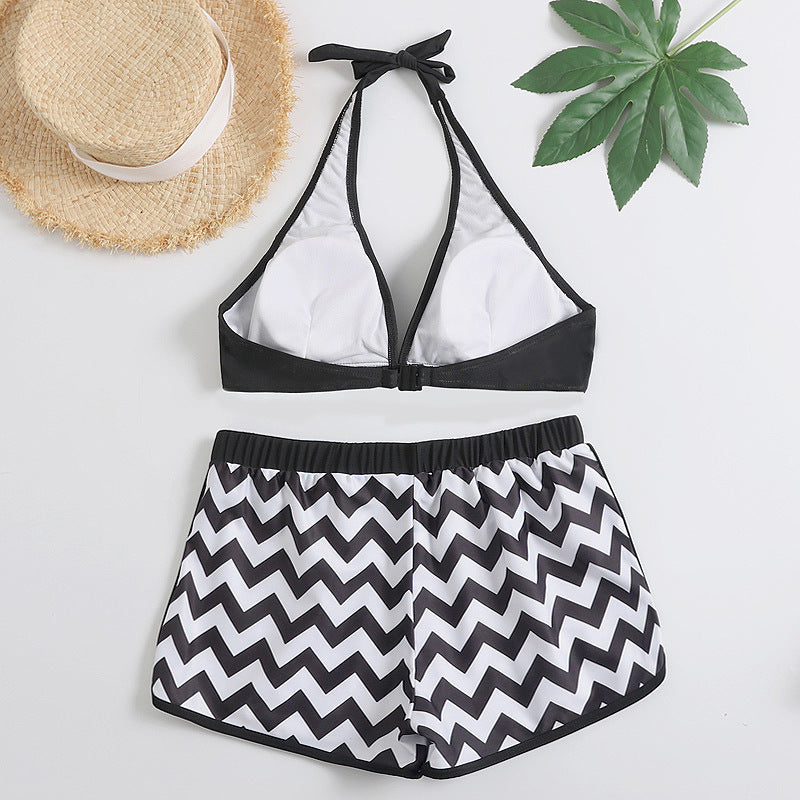 Dame Sporty Bikini-sæt med chevron-mønster Stilla