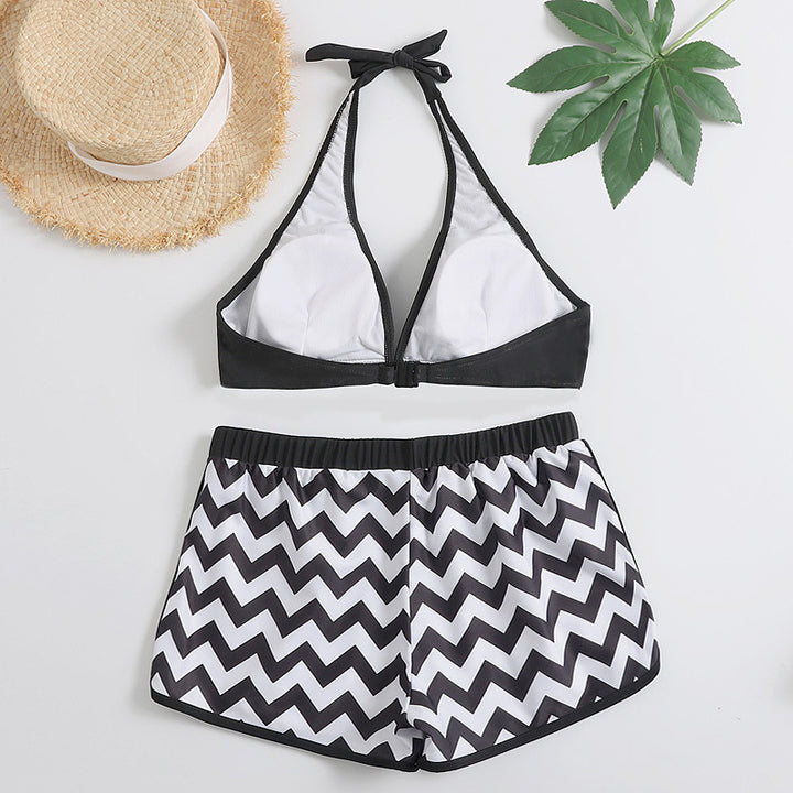 Dame Sporty Bikini-sæt med chevron-mønster Stilla