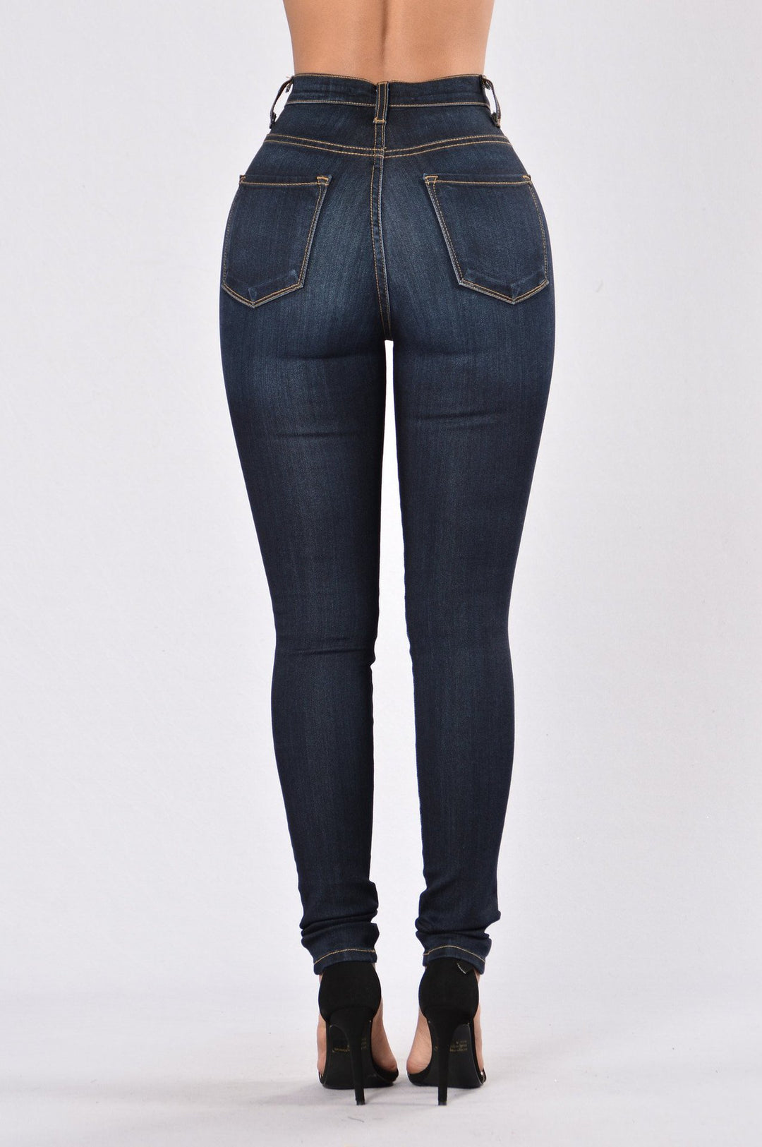 Dame Højtaljede Skinny Jeans med justerbare stropper og elegant pasform Stilla