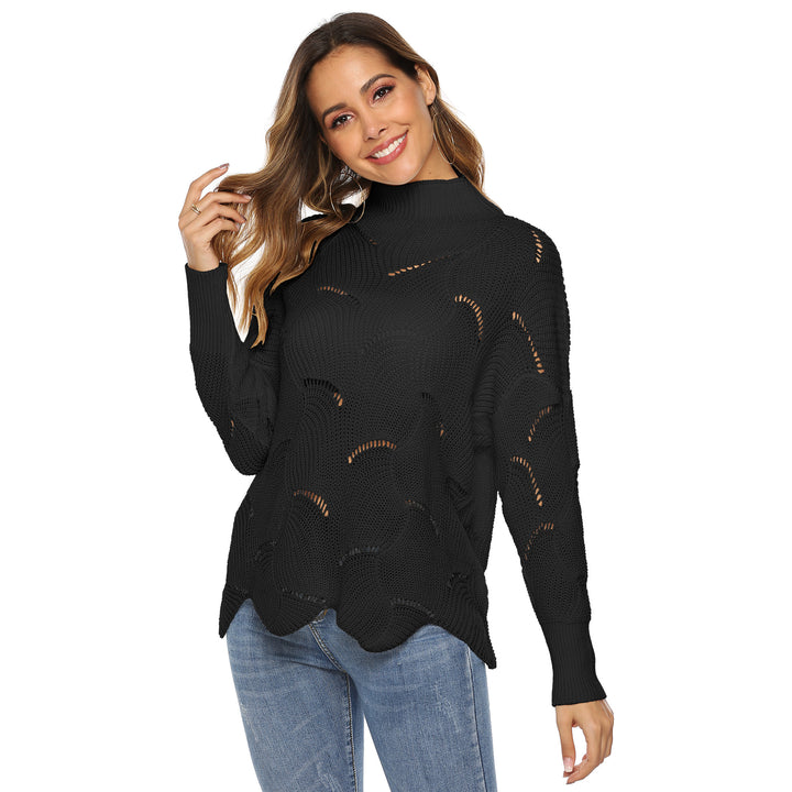 Dame Overcut Pullover med elegant hulmønster Stilla