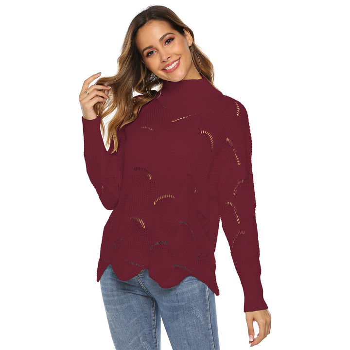 Dame Overcut Pullover med elegant hulmønster Stilla