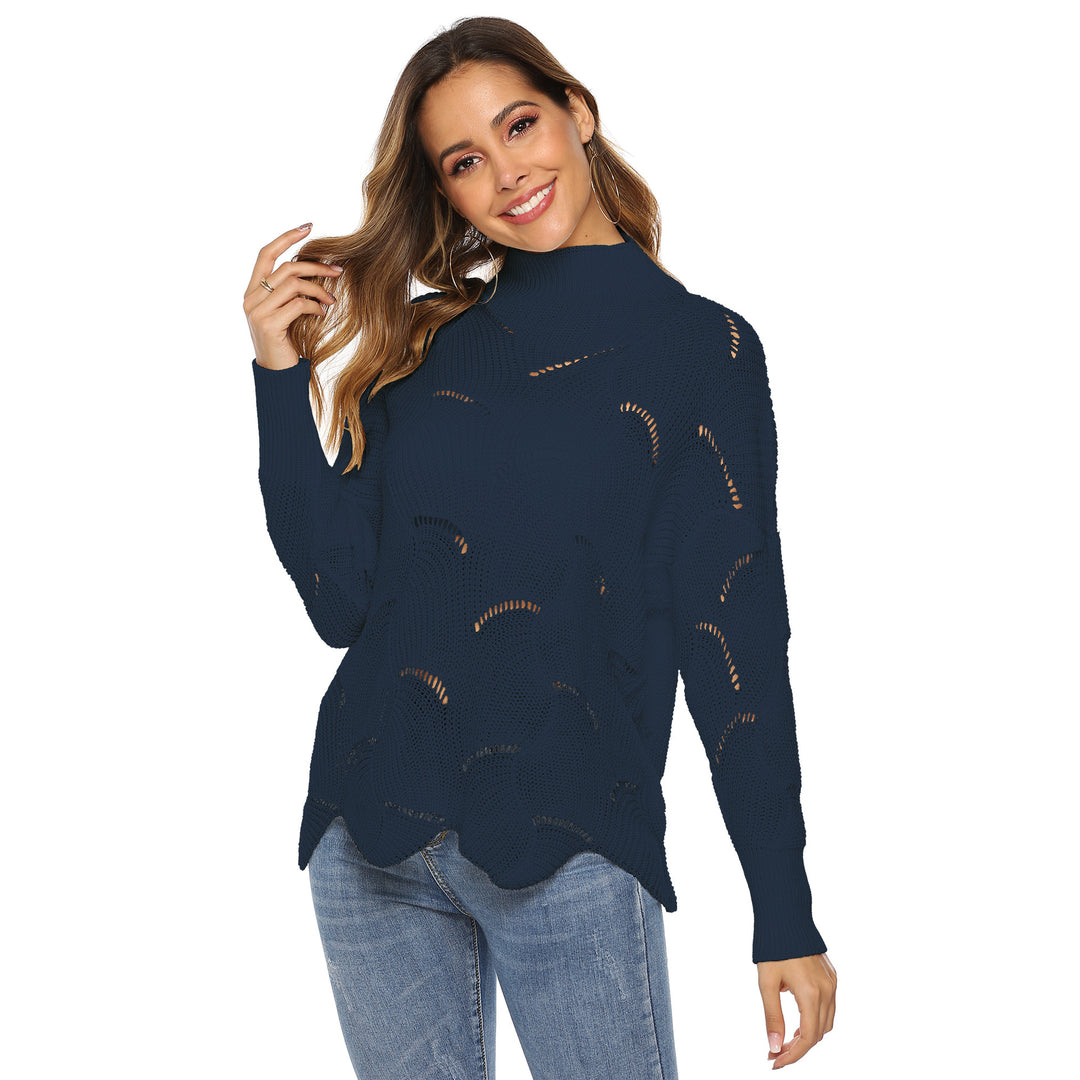 Dame Overcut Pullover med elegant hulmønster Stilla