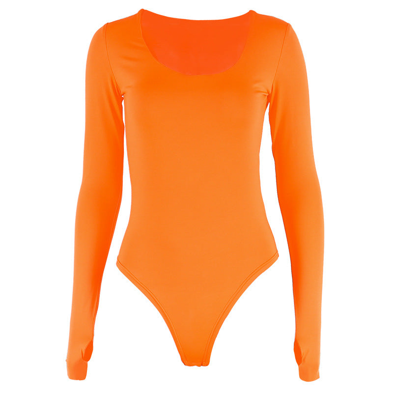 Dame Langærmet Body med vid halsudskæring og figursyet design Stilla