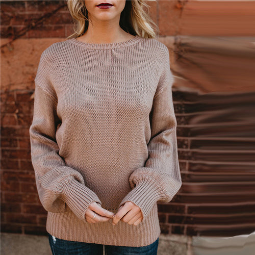 Dame luftig strikpullover med afslappede oversized ærmer og elegant struktur Stilla