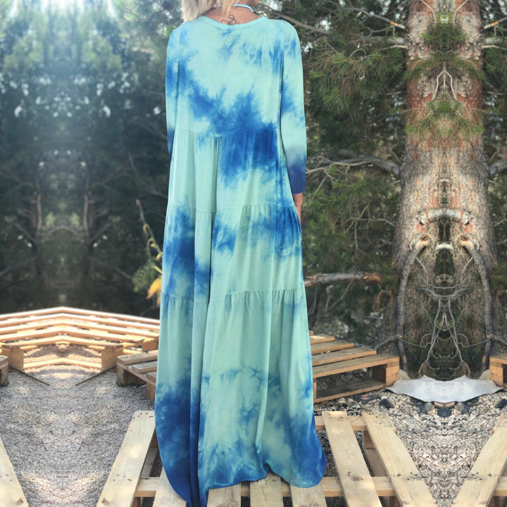 Dame Maxi-kjole med trendy batikdesign og afslappet snit Stilla