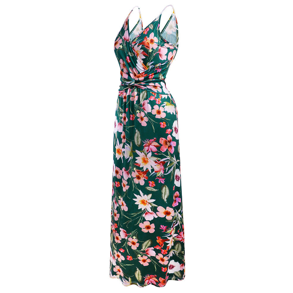 Stilla | Deep V-hals Blomstermønster Maxi Kjole