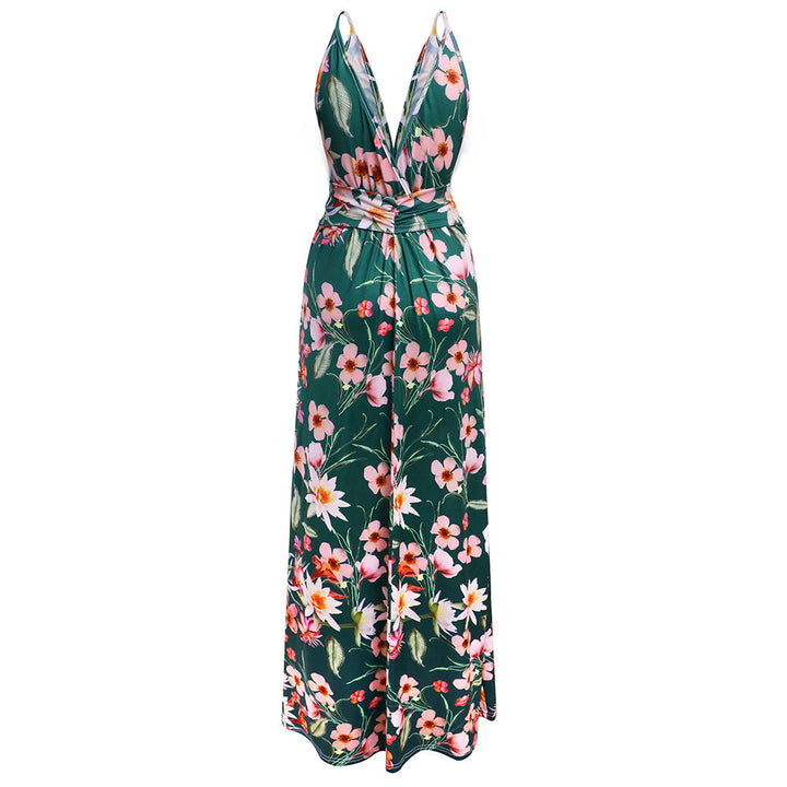Stilla | Deep V-hals Blomstermønster Maxi Kjole
