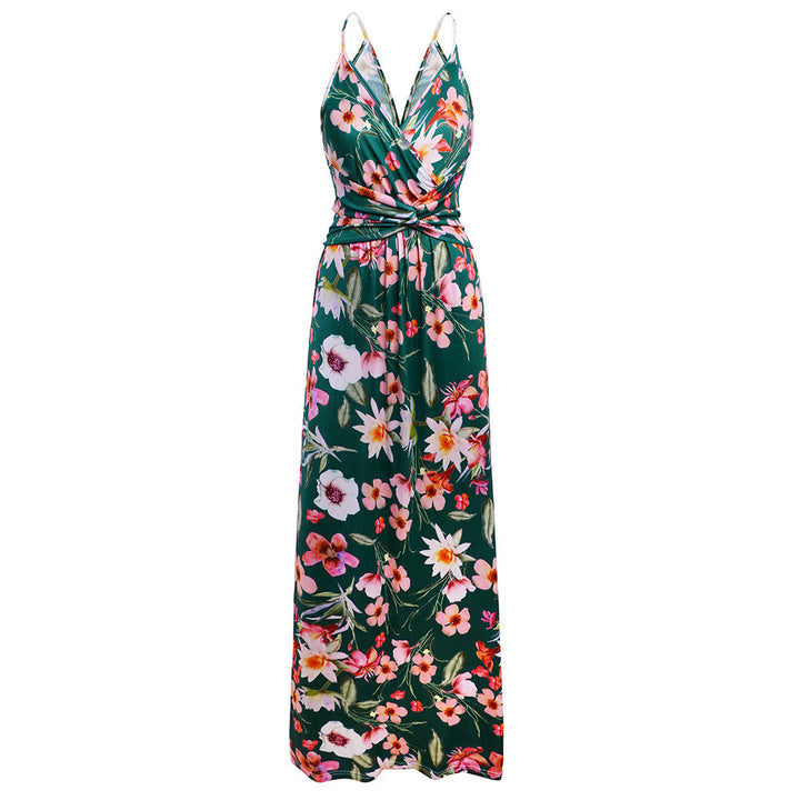 Stilla | Deep V-hals Blomstermønster Maxi Kjole
