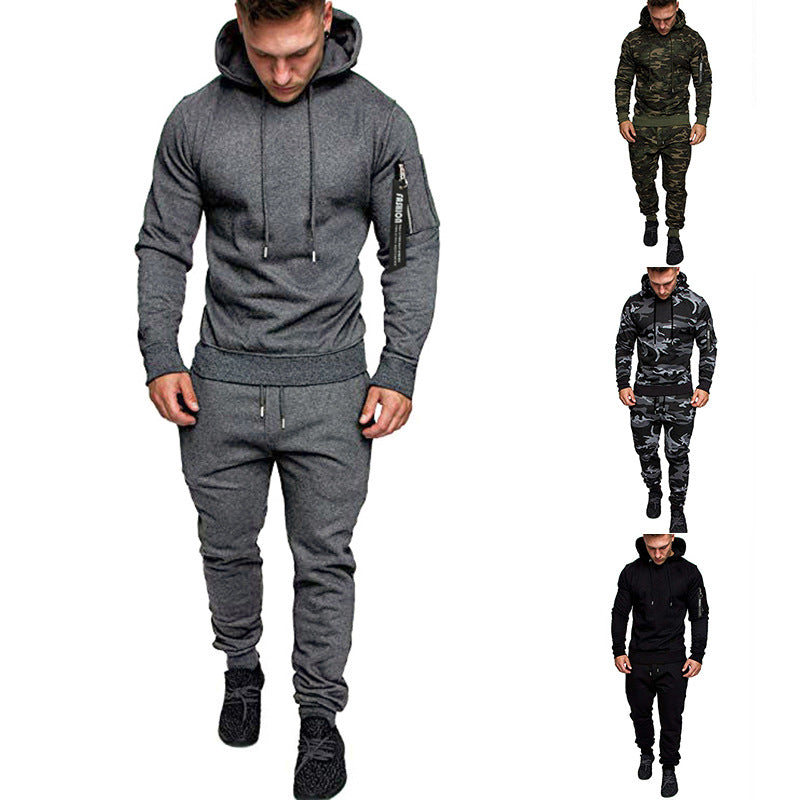 Herrer Athletic Fit Hoodie og Jogger Sæt Stilla
