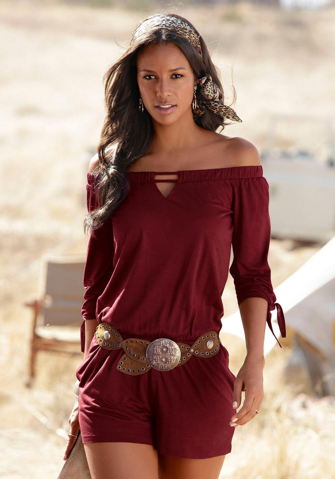 Dame Off-Shoulder Fritids Overall Stilla